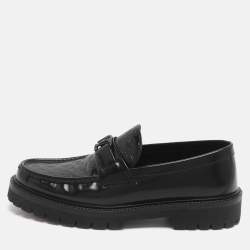 Pre Owned Louis Vuitton Major Size 41.5 Black Monogram Vernis Loafers
