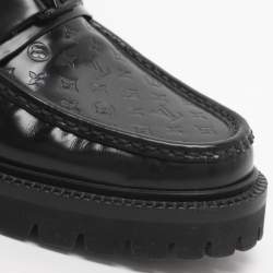 Pre Owned حذاء لوفرز لوي فيتون ماجور منقوش أسود مقاس 41.5