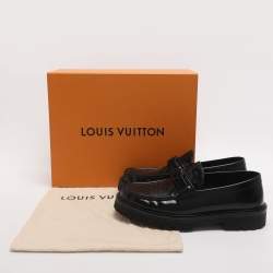 Pre Owned حذاء لوفرز لوي فيتون ماجور منقوش أسود مقاس 41.5