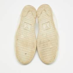 Pre Owned حذاء رياضي لويس فيتون فرونترو جلد أبيض منخفض المقطع مقاس 41