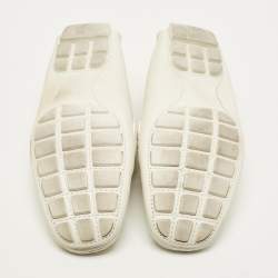 Pre Owned Louis Vuitton Monte Carlo Size 45 White Leather Slip On Loafers