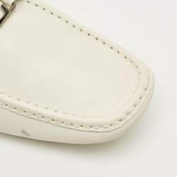 Pre Owned Louis Vuitton Monte Carlo Size 45 White Leather Slip On Loafers