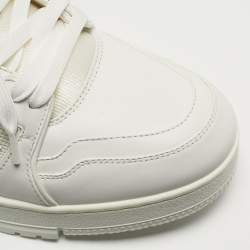 Pre Owned Louis Vuitton LV Trainer Size 42.5 White Leather Low Top Sneakers