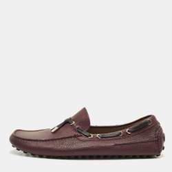 مملوكة مسبقًا Louis Vuitton Bow Size 43.5 Burgundy Leather Loafers