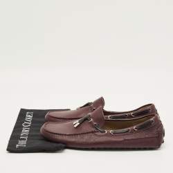 مملوكة مسبقًا Louis Vuitton Bow Size 43.5 Burgundy Leather Loafers