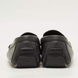 Pre Owned حذاء لوفرز لوي فيتون مونت كارلو سهل الارتداء جلد أسود مقاس 42