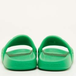 Pre Owned Louis Vuitton Waterfront Size 41 Green Monogram Rubber Pool Slide Sandals