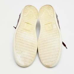 Pre Owned Louis Vuitton Frontrow Size 40.5 Burgundy/Black Leather Lace Up Sneakers