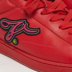 مملوكة مسبقًا Louis Vuitton Luxembourg Size 41.5 Red Leather Low Top Sneakers
