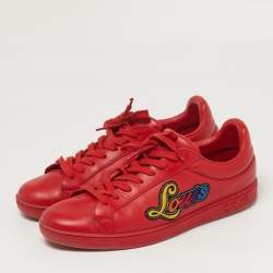 مملوكة مسبقًا Louis Vuitton Luxembourg Size 41.5 Red Leather Low Top Sneakers