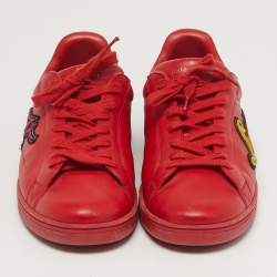 مملوكة مسبقًا Louis Vuitton Luxembourg Size 41.5 Red Leather Low Top Sneakers
