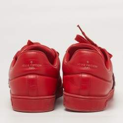مملوكة مسبقًا Louis Vuitton Luxembourg Size 41.5 Red Leather Low Top Sneakers