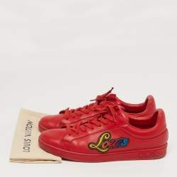 مملوكة مسبقًا Louis Vuitton Luxembourg Size 41.5 Red Leather Low Top Sneakers