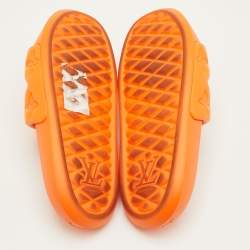 مملوكة مسبقًا Louis Vuitton Waterfront Size 41 Orange Monogram Rubber Pool Slide Sandals