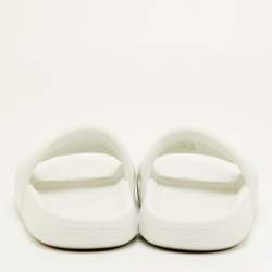 مملوكة مسبقًا Louis Vuitton Waterfront Size 41 White Monogram Rubber Pool Slide Sandals