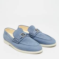 مملوكة مسبقًا حذاء لوفرز لوي فيتون إيستيت جلد نوبيك أزرق مقاس 43