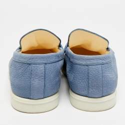 مملوكة مسبقًا حذاء لوفرز لوي فيتون إيستيت جلد نوبيك أزرق مقاس 43