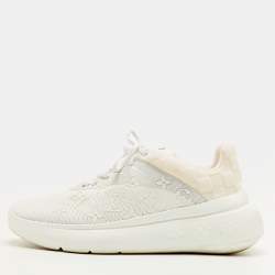 مملوكة مسبقًا حذاء رياضي لويس فيتون شو أب قماش محبوك بشعار أحادي أبيض/كريمي مقاس 41.5