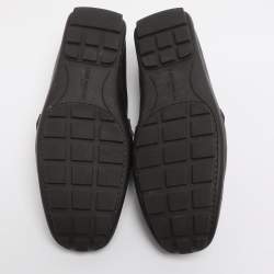 Pre Owned حذاء لوفرز لوي فيتون فلور لوجو جلد بني مقاس 42