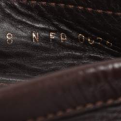 Pre Owned حذاء لوفرز لوي فيتون فلور لوجو جلد بني مقاس 42