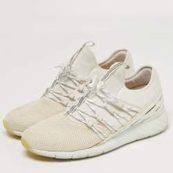 Pre Owned حذاء رياضي لويس فيتون فاستلين مقاس 43.5 شبكة ونيوبرين أبيض بحافة منخفضة