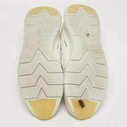 Pre Owned حذاء رياضي لويس فيتون فاستلين مقاس 43.5 شبكة ونيوبرين أبيض بحافة منخفضة