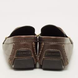 Pre Owned Louis Vuitton Monte Carlo Size 42.5 Brown Leather Loafers
