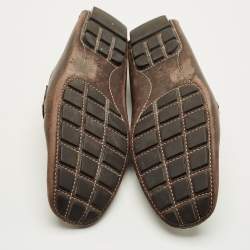 Pre Owned Louis Vuitton Monte Carlo Size 42.5 Brown Leather Loafers