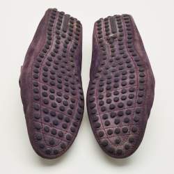 Pre Owned Louis Vuitton Monte Carlo Size 40 Purple Suede Loafers