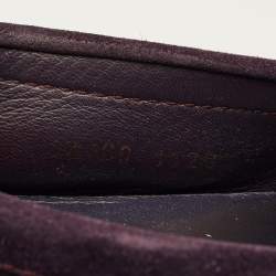 Pre Owned Louis Vuitton Monte Carlo Size 40 Purple Suede Loafers