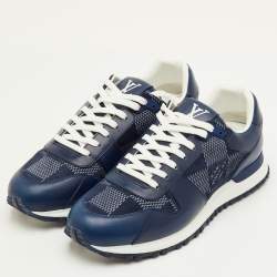 مملوكة مسبقًا Louis Vuitton Run Away Size 41 Navy Blue Leather and Damier Suede Sneakers