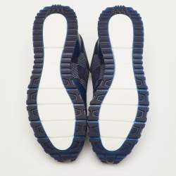 مملوكة مسبقًا Louis Vuitton Run Away Size 41 Navy Blue Leather and Damier Suede Sneakers