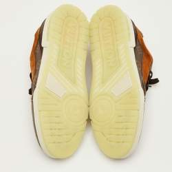 Pre Owned Louis Vuitton LV Trainer Size 41.5 Brown Monogram Canvas and Suede Low Top Sneakers