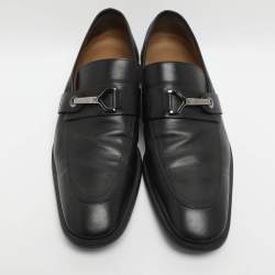 Pre Owned حذاء لوفرز لوي فيتون جلد أسود مقاس 45