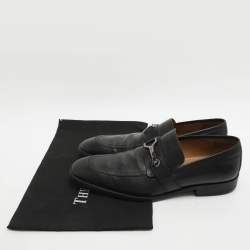 Pre Owned حذاء لوفرز لوي فيتون جلد أسود مقاس 45