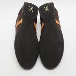 Pre Owned Louis Vuitton Size 40 Brown Canvas and Leather Low Top Sneakers