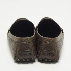 Pre Owned Louis Vuitton Hockenheim Size 40 Brown Leather Driver Loafers