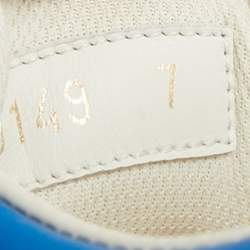 Pre Owned Louis Vuitton Luxembourg Size 41 White/Blue Gradient Monogram Leather Low Top Sneakers
