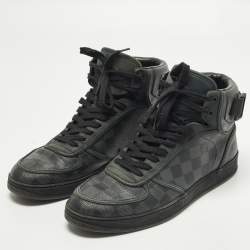 Pre Owned حذاء رياضي لويس فيتون ريفولي قماش و جلد دامير رمادي/أسود بعنق مرتفع مقاس 42