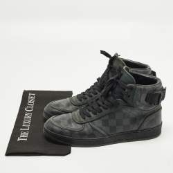 Pre Owned حذاء رياضي لويس فيتون ريفولي قماش و جلد دامير رمادي/أسود بعنق مرتفع مقاس 42