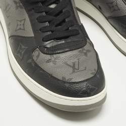 Pre Owned حذاء رياضي لوي فيتون هاي توب جلد وقماش مونوغرام رمادي/أسود مقاس 42.5