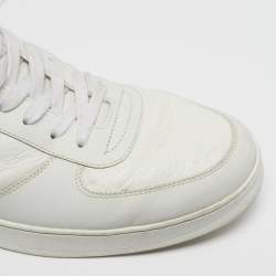 Pre Owned حذاء رياضي لوي فيتون ريفولي جلد وقماش متلألئ أبيض عنق مرتفع مقاس 42.5