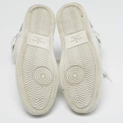 Pre Owned حذاء رياضي لوي فيتون ريفولي جلد وقماش متلألئ أبيض عنق مرتفع مقاس 42.5