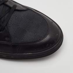 Pre Owned Louis Vuitton Offshore Size 43.5 Black Damier Graphite Fabric and Leather Low Top Sneakers