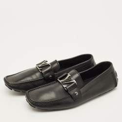 Pre Owned Louis Vuitton Monte Carlo Size 42 Black Leather Loafers