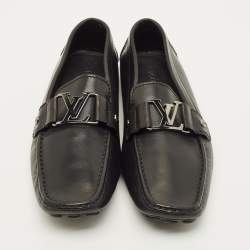 Pre Owned Louis Vuitton Monte Carlo Size 42 Black Leather Loafers
