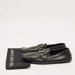 Pre Owned Louis Vuitton Monte Carlo Size 42 Black Leather Loafers