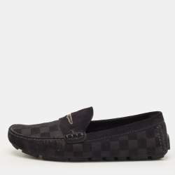 مملوكة مسبقًا Louis Vuitton Size 40 Black Suede Damier Infini Loafers