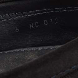 Pre Owned Louis Vuitton Size 40 Black Suede Damier Infini Loafers