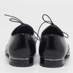 Pre Owned Louis Vuitton Size 40.5 Black Patent Leather Lace Up Derby